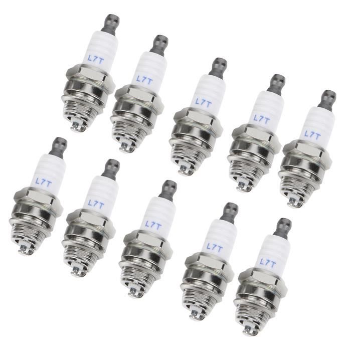 Lot de 10 bougies d'allumage en céramique BPT L7T pour 43 cc 47 cc 49 cc Mini PIT Pocket Scooter Quad Dirt Bike ATV auto bougie - Auto