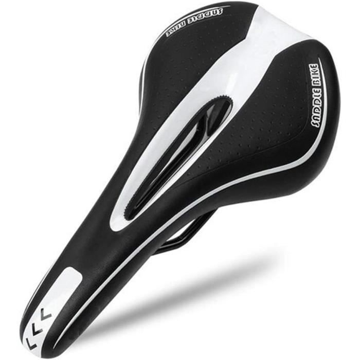Rouge  Selle De Vélo Respirante Creuse En Cuir PU, Siège Souple Et Confortable Pour Vtt Velo De Route~p126792666