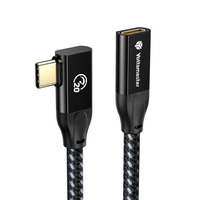 SURENHAP Câble USB-B Câble d'Extension USB‑B Mâle vers USB‑B Femelle Câble Adaptateur à 90