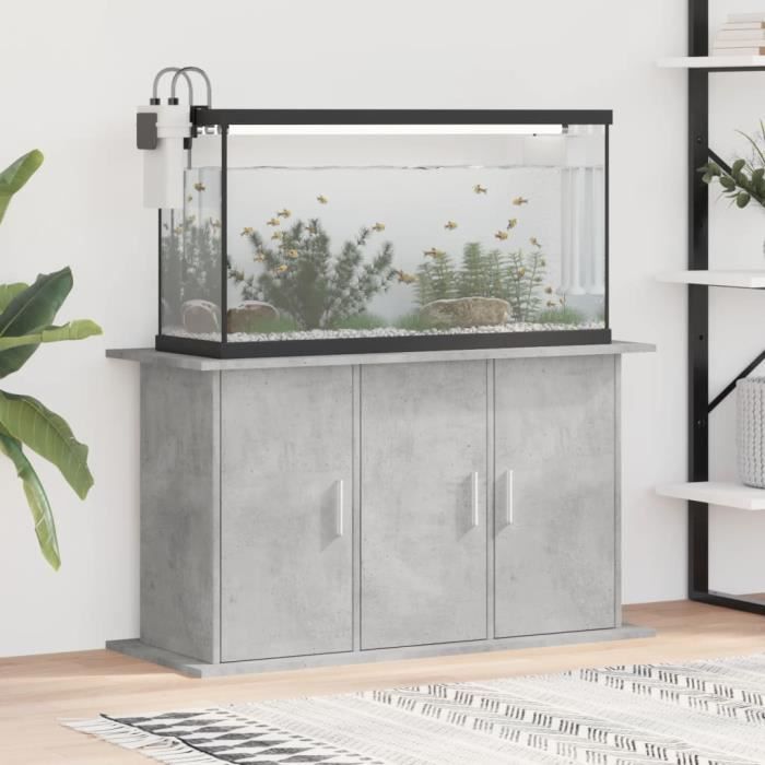 vidaXL Support pour aquarium gris béton 101x41x58 cm bois dingénierie