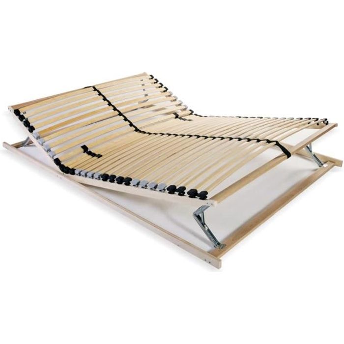 vidaXL Sommier à lattes avec 28 lattes 7 zones 100 x 200 cm