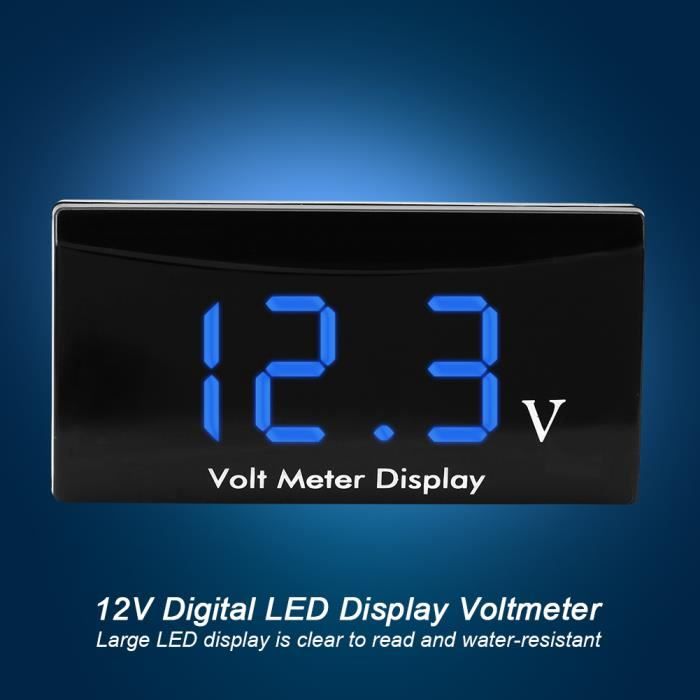 YOSOO jauge de tension 12V voiture moto affichage LED numérique voltmètre  tension volt jauge panneau bricolage (multimetre Bleu