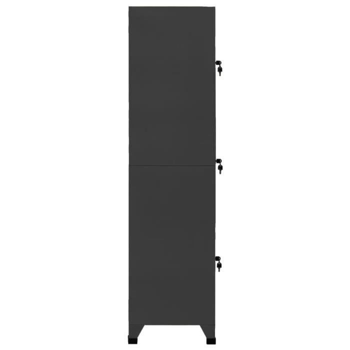 fhe - casiers | armoires de rangement - armoire à casiers anthracite 38x45x180 cm acier - yosoo - dx1995