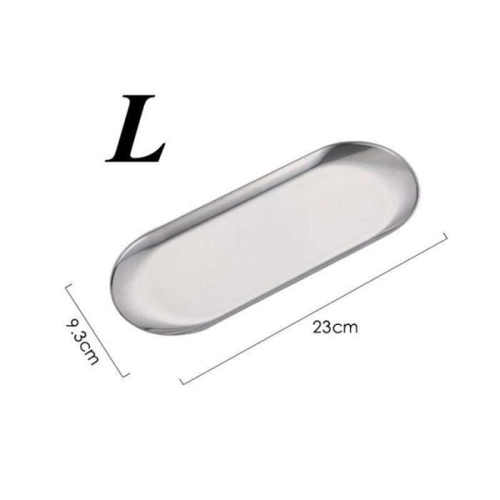 Plateau De Rangement Nordique En Acier Inoxydable - 2 Tailles (S/L), Doré Ou Argenté, Pour Bijoux Cosmétiques