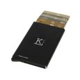 ... KARL LOVEN Porte Carte Bancaire protection sans contact anti piratage RFID en Alu Noir de qualité-1