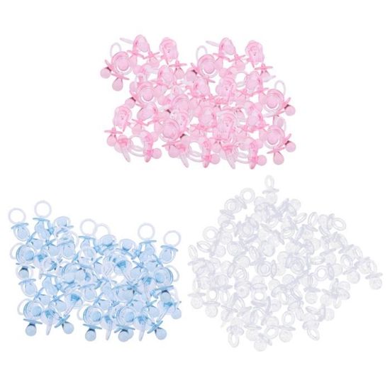 Rose Blanc MagiDeal 288x Mini Set de Sucette PVC Confetti Table Décoration Confetti Cadeau pour Baptême Douche de Bébé Baby Shower Mariage Anniversaire Enfants Parti