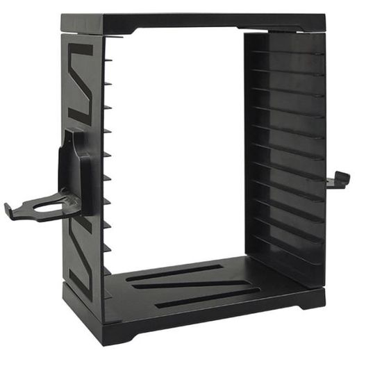 Support Rangement Disques PS5 – Tour Pour 12 Jeux PS5, Organisation Verticale, Design Compact Blanc/Noir