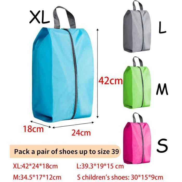 Sac à Chaussures De Voyage Imperméable - Taille 30x20x15 Cm - Compartiments Multiples - Poignée De Transport - Gris - 13