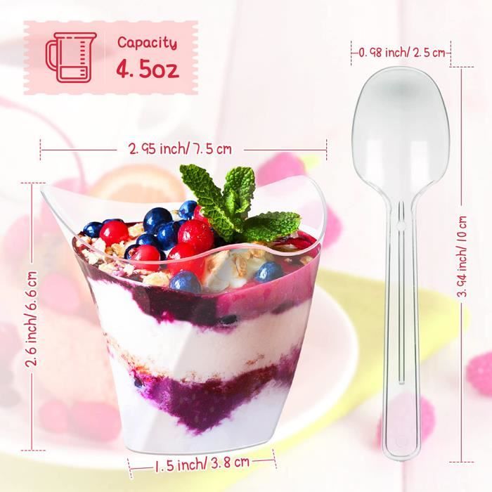 Lot De 200 Mini Cuillères En Plastique Transparent Réutilisables - Longueur 9,5 Cm, Sans BPA | Parfait Pour Desserts, Fêtes, Pique-niques, Mariages