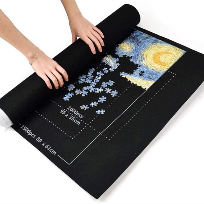 Tapis de Puzzle,Tapis de Rouleau Puzzle en Feutre Portable avec Poche de  Rangement pour jusqu'à 1500 pièces Puzzle,90*60cm,noir - Cdiscount Jeux -  Jouets