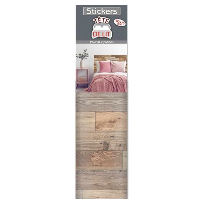 SUD TRADING Sticker tête de lit Planche en bois - 70 x 160 cm - Marron pas  cher 