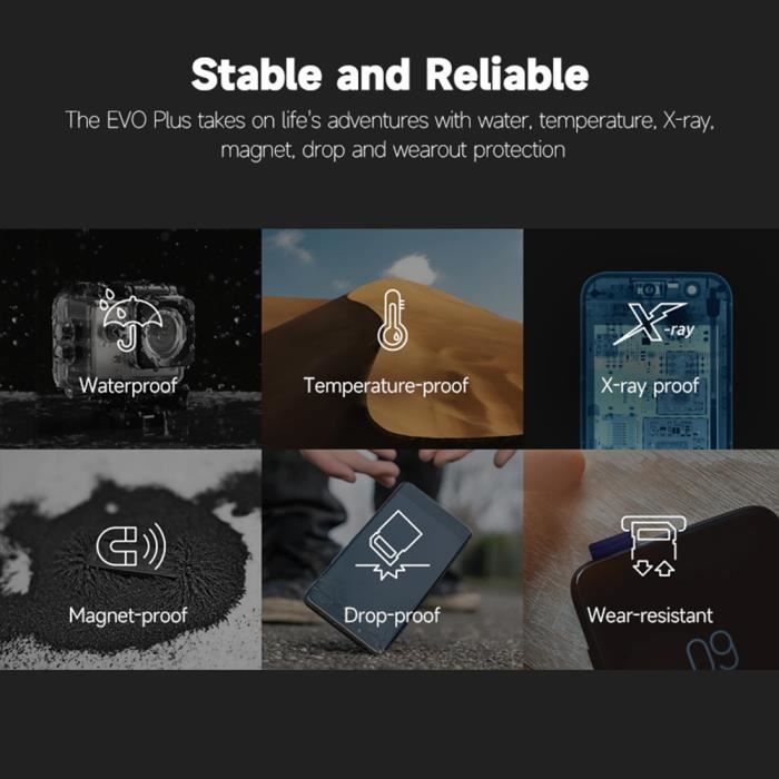 Carte SD 128 Go GIGASTONE V30 U3 + Lecteur USB-C - Vitesse 100 Mo/s, 4K UHD, Imperméable - Pour Appareil Photo Canon, Nikon, Sony