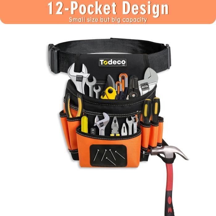 Ceinture Porte Outils, Sacoche à Outils avec Ceinture réglable, Ceinture  Bricolage magnétique, Ceinture Outils pour La Fixation des Vis, Boulons,  Clous, Bits, Attaches, Tournevis