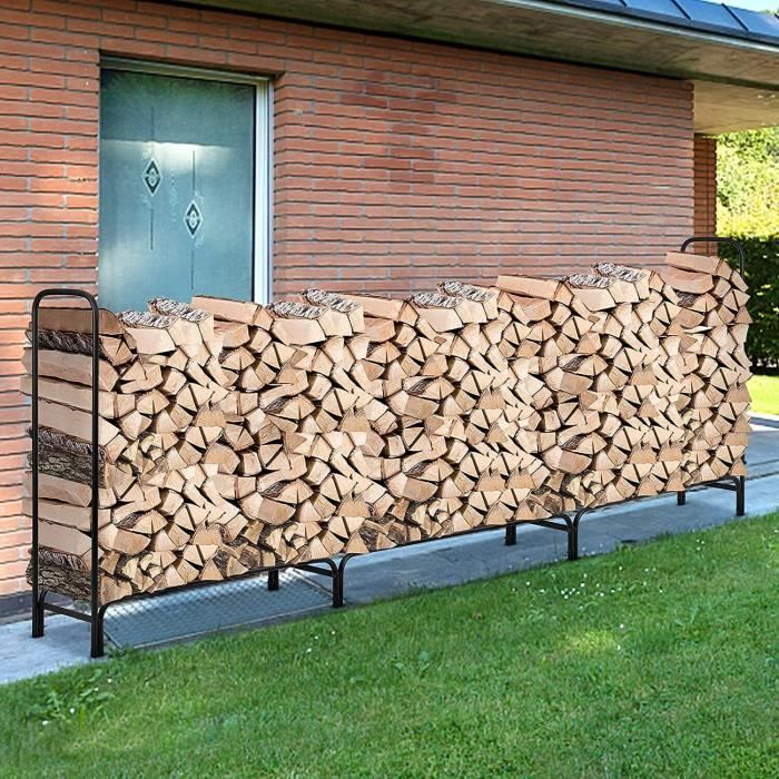 Range Bûches Oxeo 244 Cm - Capacité 300 Kg | Pour Intérieur/Extérieur | Structure Rehaussée | Marque Française