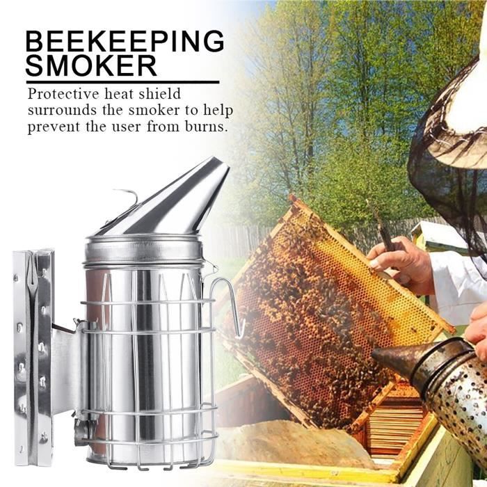 ZERONE Fumoir à abeilles en acier inoxydable avec protection d'écran, pour  apiculture - Cdiscount Animalerie