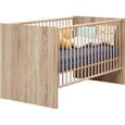 Chambre bébé duo NIKO - Lit 70x140 cm + Commode à langer 2 portes - Décor chêne naturel - TRENDTEAM-2