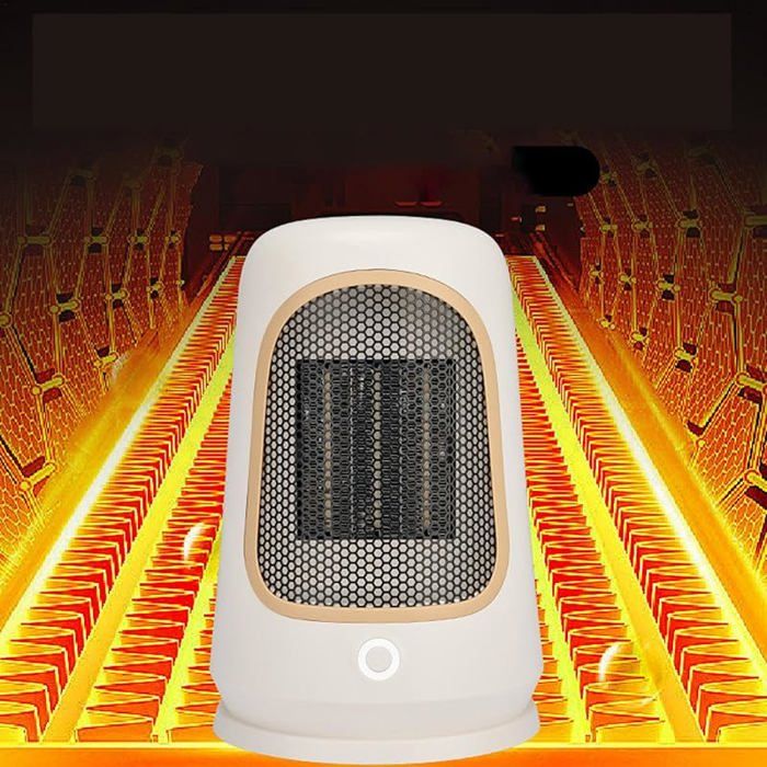 Chauffage Portable 200W Sur Batterie - 2 Vitesses (air Naturel Et 55-85°C) - 2 Ports USB - Pour Petits Espaces