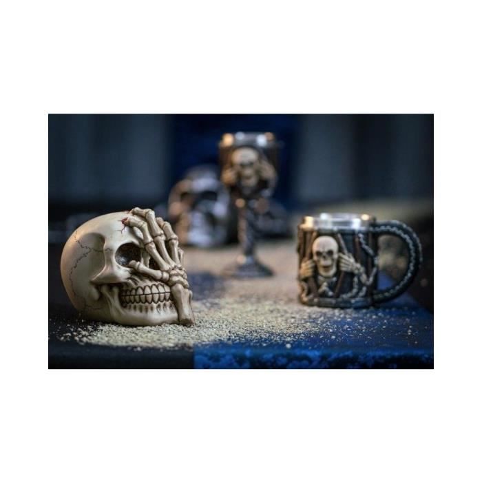 JOYIN Décoration de Table en Forme de tête de Mort d'halloween avec Yeux Clignotants et Yeux Mobiles pour Halloween, l'intérieur, décoration de fête, décoration de Maison hantée d'halloween