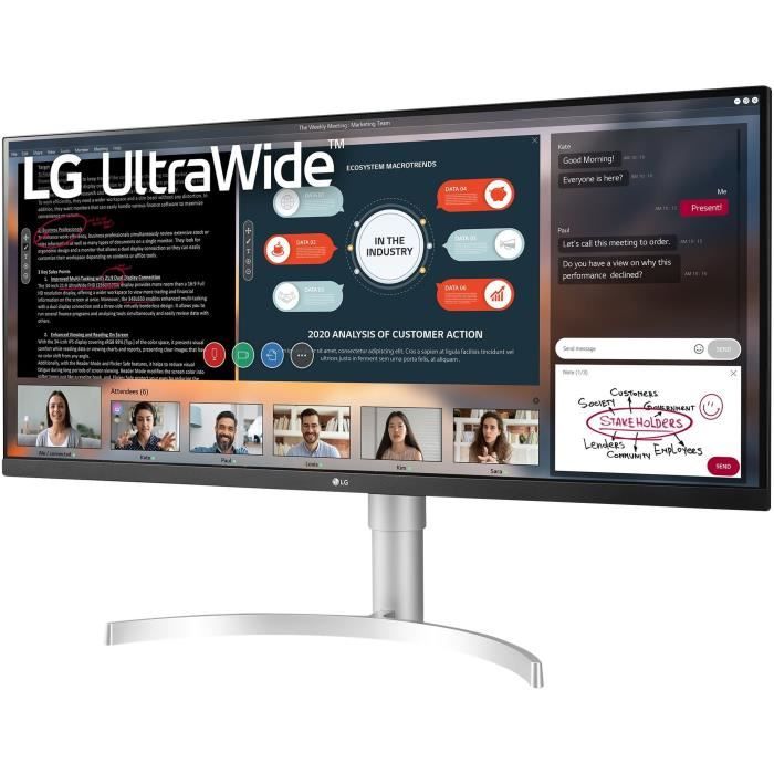 Ecran PC UltraWide - LG - 34WN650 - 34 UWFHD - Dalle IPS - 5 ms - 75 Hz -  2 x HDMI / DisplayPort - AMD FreeSync - Cdiscount Informatique