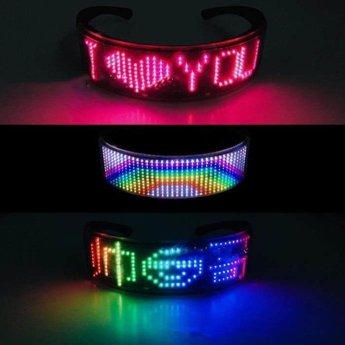 Décoration de fête,Lunettes lumineuses LED lumineuse, lunettes lumineuses  programmables, Bluetooth RGB - Type RGB fullcolor - Achat / Vente lunettes  de soleil - Cdiscount