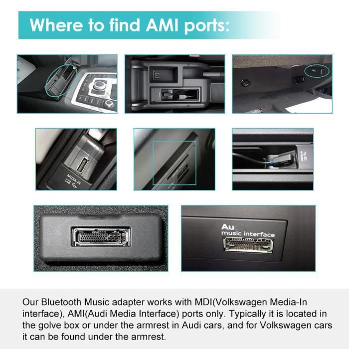 Adaptateur Bluetooth Audi A1/A3/A5/Q5/Q7 - Connexion Sans Fil Facile Pour Ta Musique !