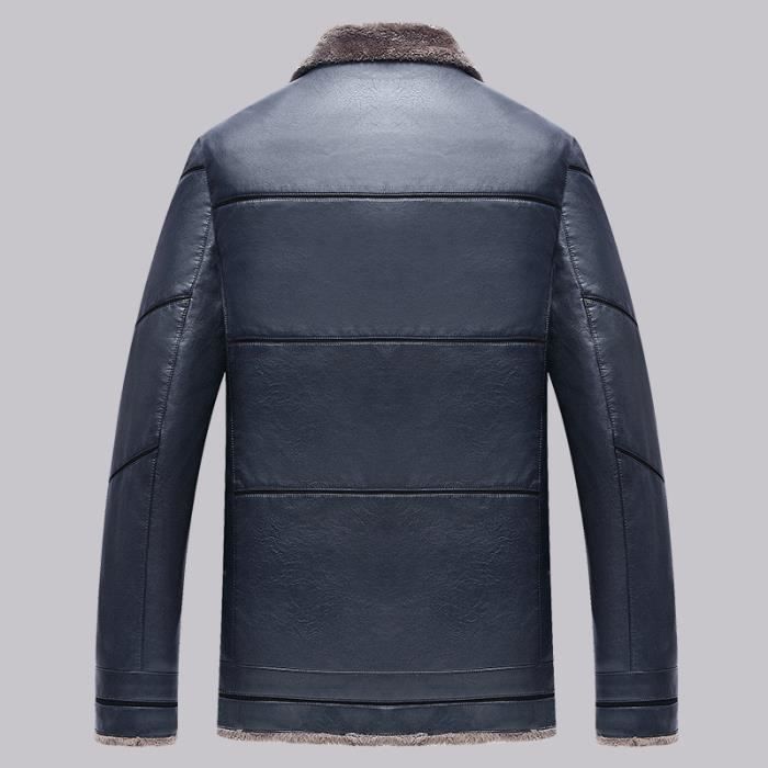 Manteau Homme Mode et Loisirs Col Montant Faux Cuir VeTement Masculin Noir Cdiscount Pret a Porter