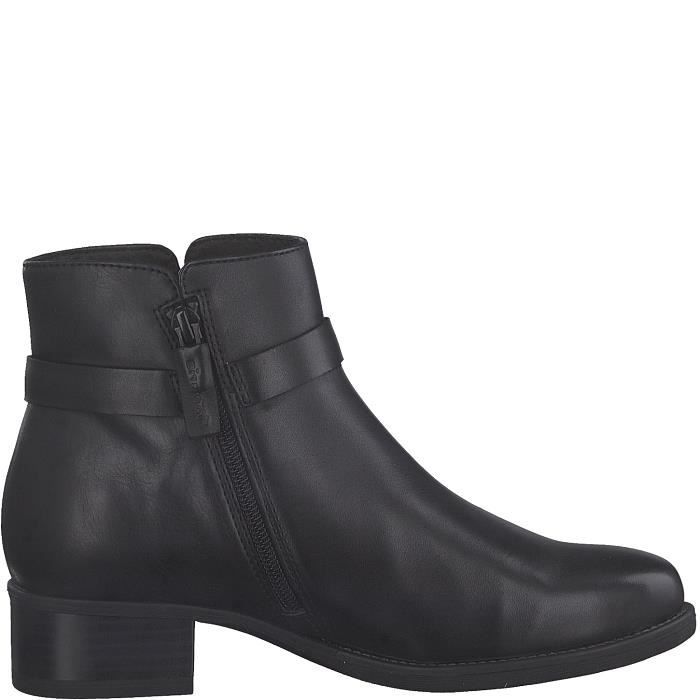 Bottine Tamaris Cuir et v gane Noir Talon bloc 3 5 cm Noir