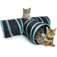 BS06285-igadgitz Home U6979 - Tunnel Chat Tunnel Pliable, Jouet Chat Interactif Tunnel Lapin à 3 Canaux, avec Boule pendante-3