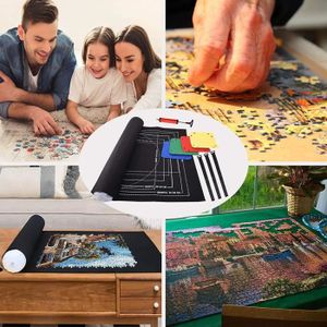 Tapis de Puzzle Enroulable, Surface en Feutre pour 1500 Pièces, Grande Capacité pour Enfants et Adultes Amateurs de Puzzle