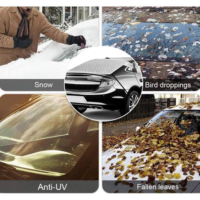 Sakura SS5120 Protection Antigel Pare-Brise Universelle - Couverture Voiture Contre Gel, Neige Et Glace