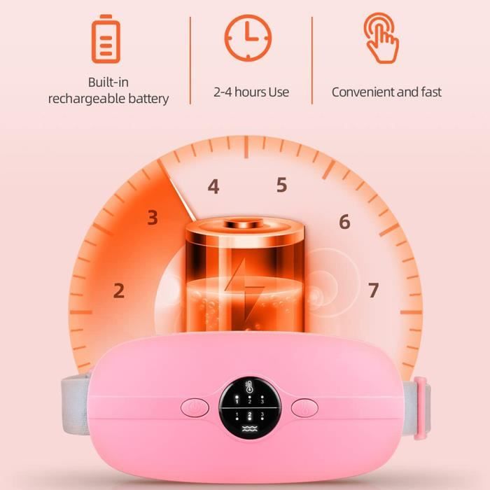 White-Coussin chauffant menstruel sans fil ceinture chauffante