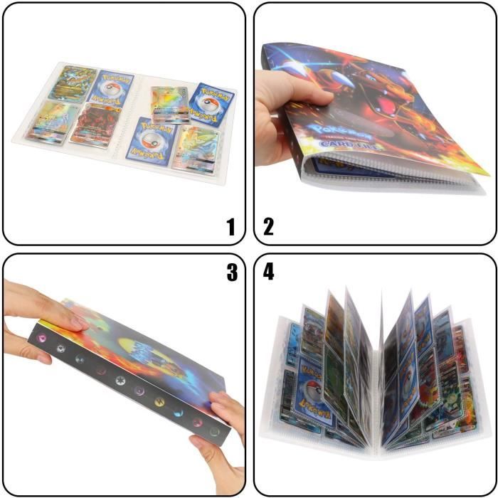Album Pokémon – Classeur 400 Cartes Avec Fermeture éclair, Dragonne Et Pochette Transparente – Cadeau Enfant Et Collectionneur