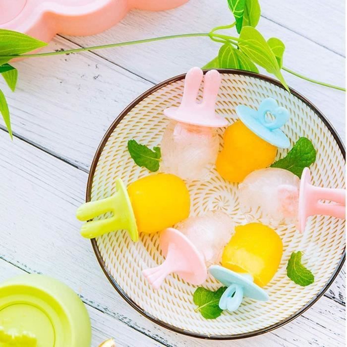 Moules Popsicle Empilables FePen Moule à Glace 6 Pièces Forme Fromage - Empilable Réutilisable Sans BPA Moules à Glaces En Silicone