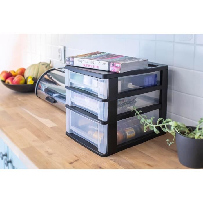 Iris Ohyama, Tour de rangement, Organisateur plastique, 4 Grands