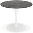 Table A Manger Gost Ronde En Verre Noir Effet Marbre Et Pied