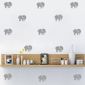 Gris Sticker Mural Amovible Etanche Elephant Mignon Autocollant
