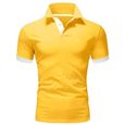 Polo Homme Golf Tennis Manche Courte Casual Sport T-Shirt, Slim Fit Vetement Jaune-0