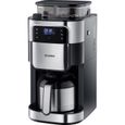 SEVERIN KA4814 Cafetière avec broyeur, Machine à café programmable, Cafetière filtre avec verseuse isotherme 8 tasses, Noir/Inox-0
