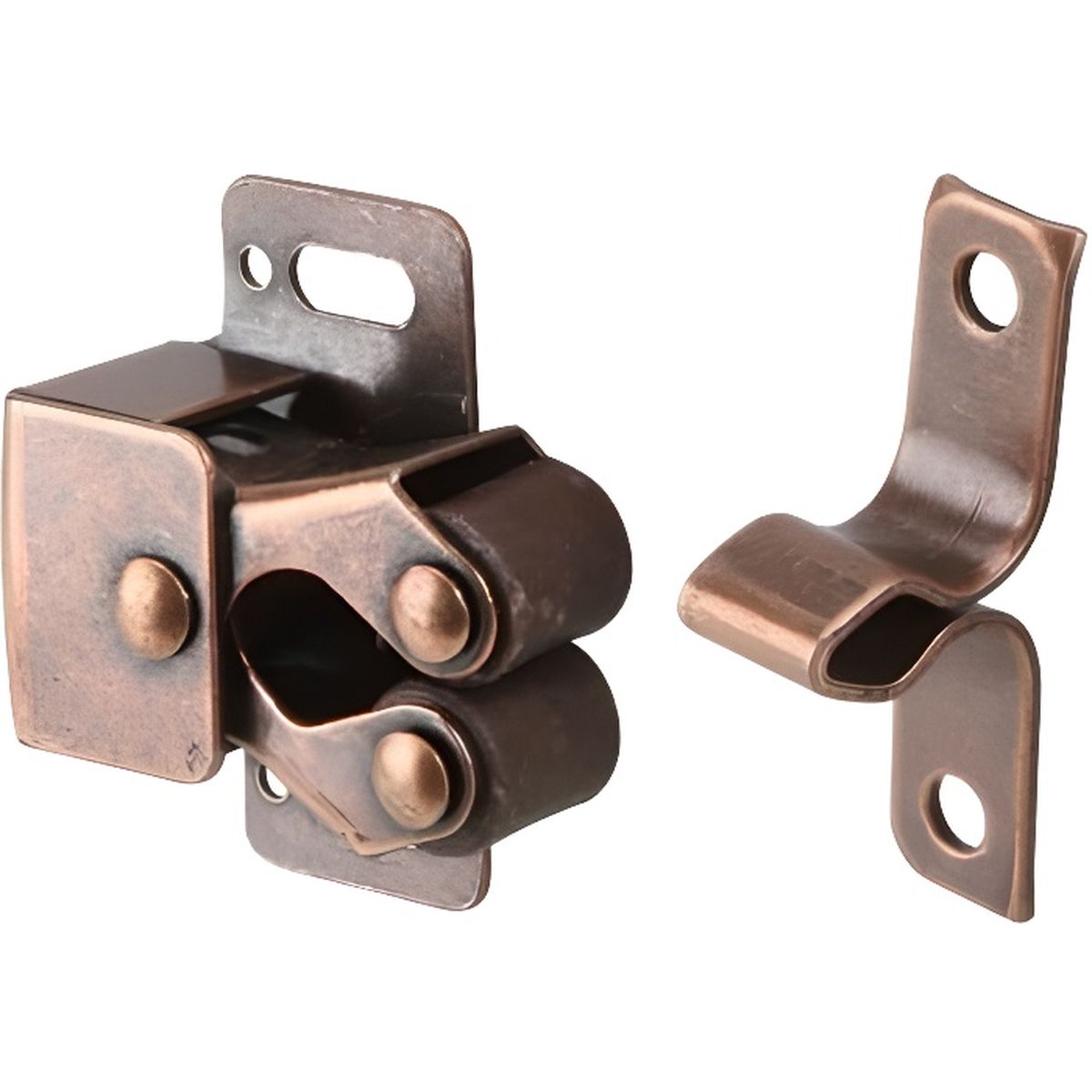Loqueteau à double rouleau acier aspect bronze vintage loquet fermeture