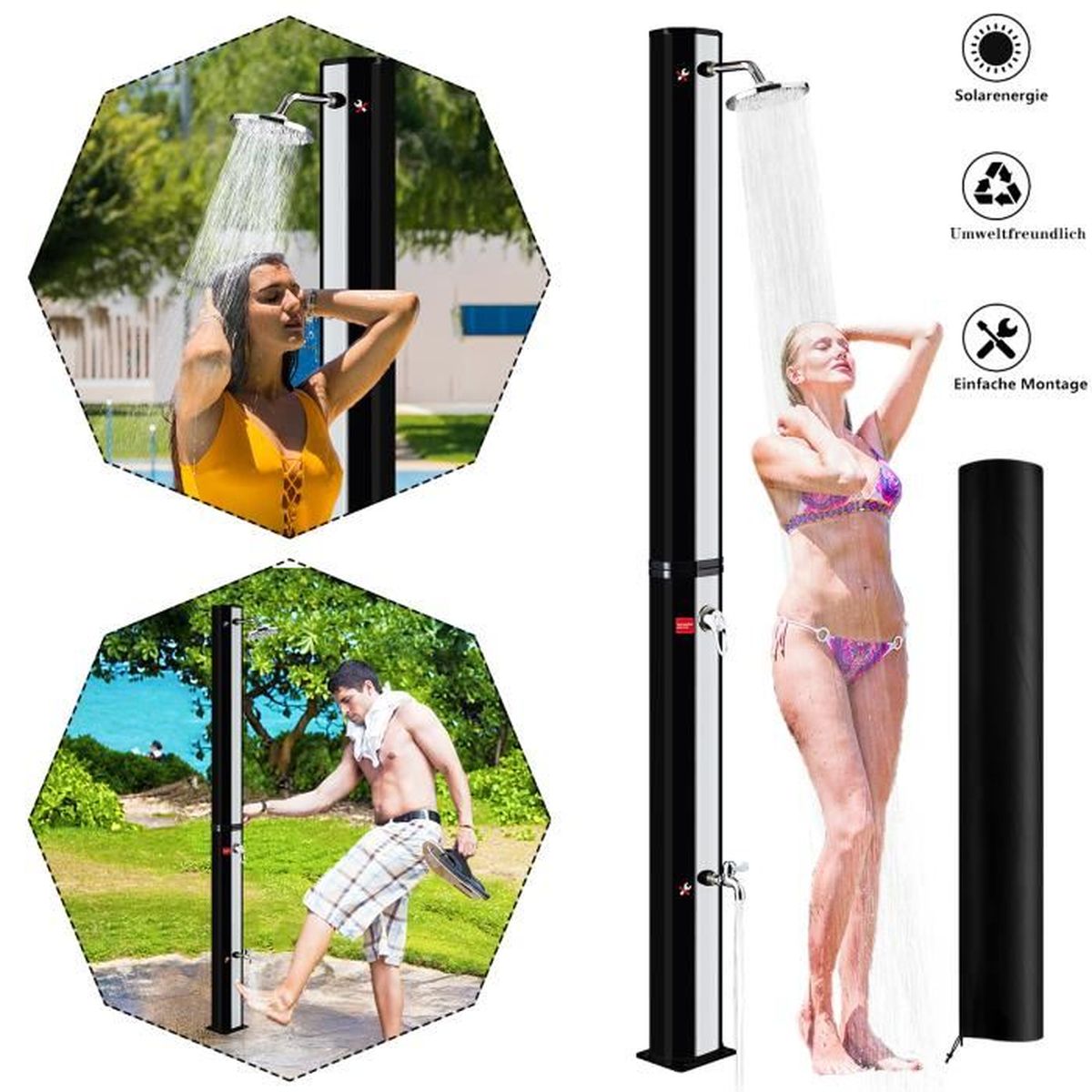 YRHOME Douche solaire 35L douche de jardin douche de piscine extérieure