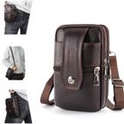 Sacoche Ceinture BATHVEVE Pour Téléphone - Cuir PU Vintage Marron - Multifonction Outdoor Et Travail - 17.5 X 14.5 Cm