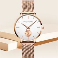 Hannah Martin montre pour dames Top marque Simple montre à Quartz de luxe mode maille ceinture montre-bracelet pour femmes