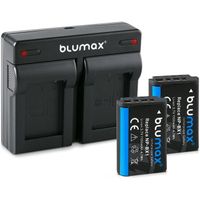 Blumax - 2 Batteries Type Sony NP-BX1 à 1100 mAh - avec Chargeur USB Double Mini Dual