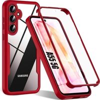 Coque pour Samsung Galaxy A55 5G Protection 360 Rigide Bordure Renforcée Intégrale Solide - Rouge
