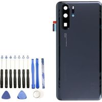 Vitre arrière P30 Pro Noir Huawei Coque cache batterie + Lentilles caméra + Kit outils 13 pièces