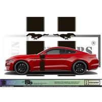 Ford Mustang Bandes latérales - NOIR - Kit Complet - Tuning Sticker Autocollant Graphic Decals