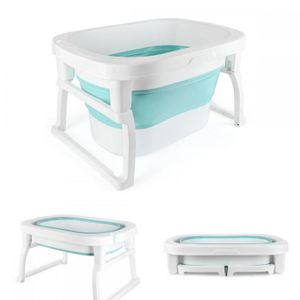 Baignoire Pliable Bébé 75x70x25 Cm - Pour Enfants 0-10 Ans - Portable, Légère (1,25 Kg) - Avec Bouchon De Vidange - Beige
