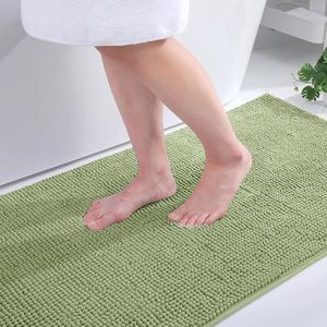 Tapis de Bain Moderne Doux Antidérapant Tapis de Douche Lavable Absorbant Vert - 50x80 cm