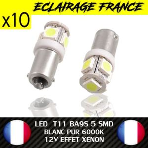 10 X BA9S 1895 T4W AMPOULE LAMPE 7 LEDs BLANC 12V POUR VOITURE SODIAL R