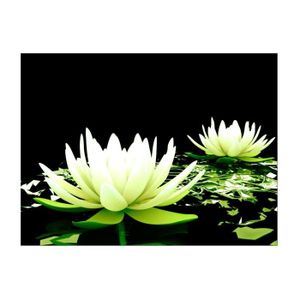 3 Panneaux Toile Impressions Zen Pierre Fleur Bambou Mur Art